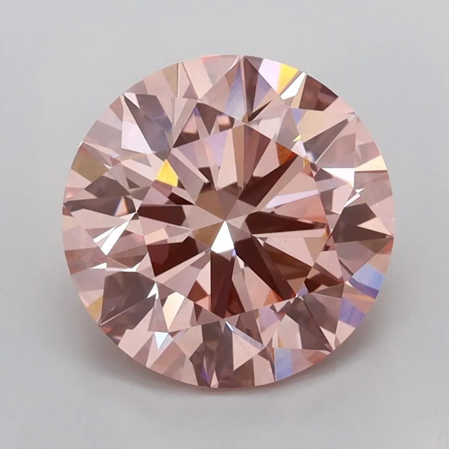 2.54ct Round Lab Grown Diamond (Colour Fancy Vivid Pink, Clarity VVS2, Cut ID, IGI Certified)