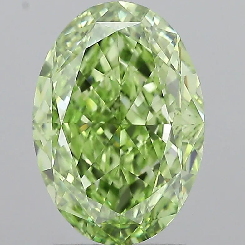 2.55ct Oval Lab Grown Diamond (Colour Fancy Vivid Green, Clarity VVS1, IGI Certified)