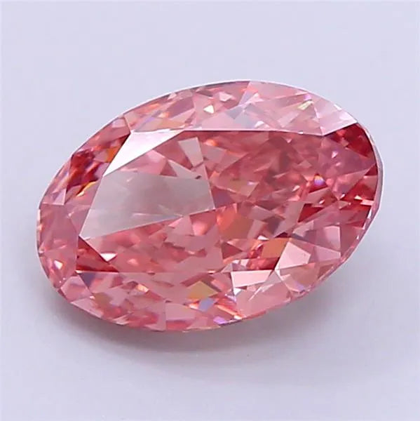 2.55ct Oval Lab Grown Diamond (Colour Fancy Vivid Pink, Clarity VVS2, IGI Certified)