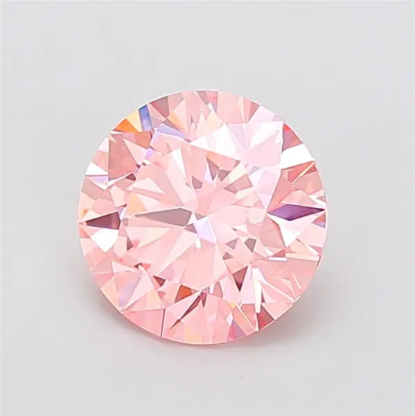 2.55ct Round Lab Grown Diamond (Colour Fancy Intense Pink, Clarity VVS2, Cut ID, IGI Certified)