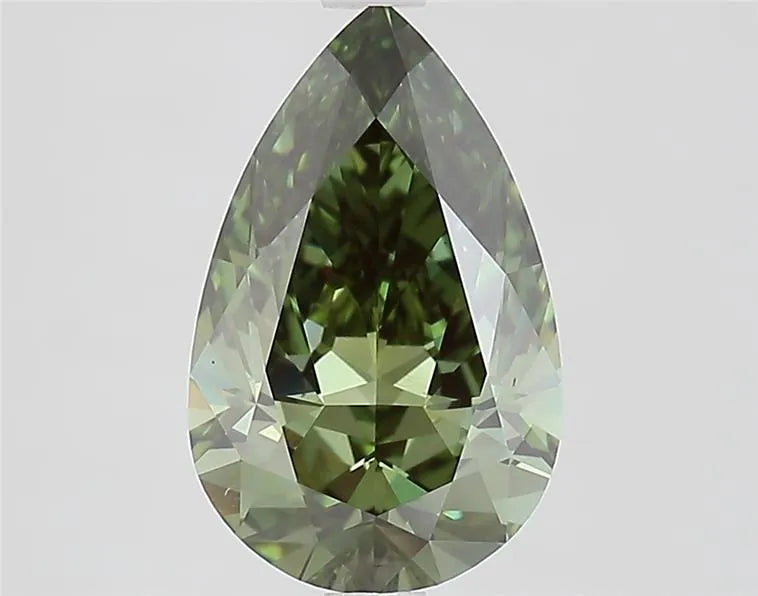 2.56ct Pear Lab Grown Diamond (Colour Fancy Vivid Green, Clarity VVS2, IGI Certified)