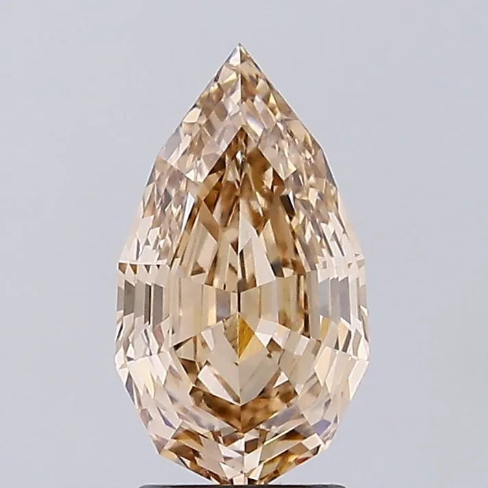 2.57ct Pear Lab Grown Diamond (Colour Fancy Light Brown, Clarity VVS2, IGI Certified)