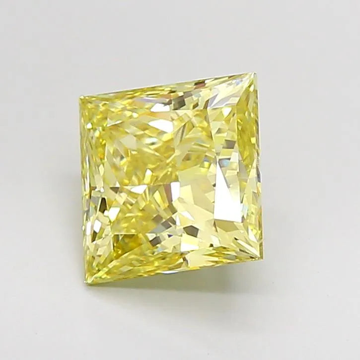 2.57ct Princess Lab Grown Diamond (Colour Fancy Intense Yellow, Clarity VS1, IGI Certified)