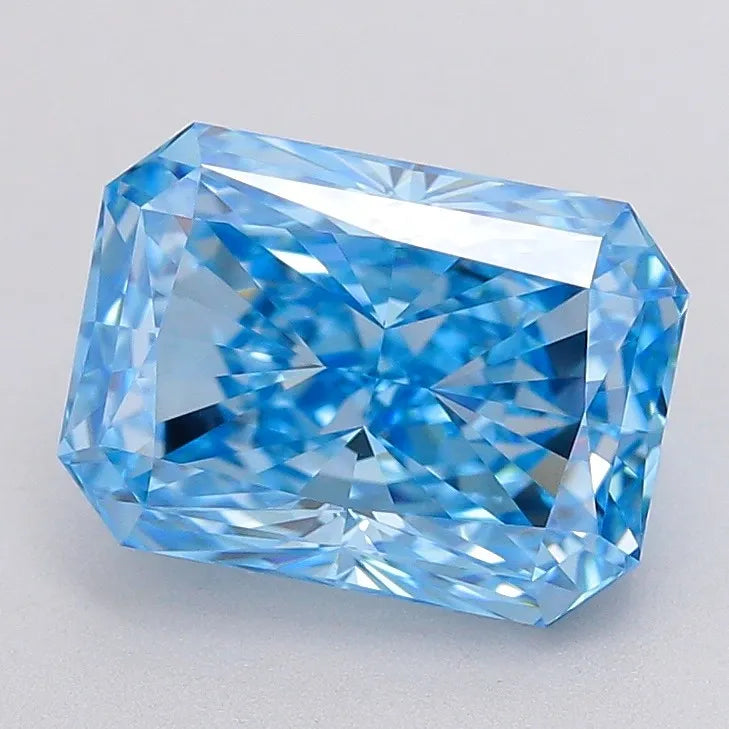 2.58ct Radiant Lab Grown Diamond (Colour Fancy Vivid Blue, Clarity VVS1, Cut EX, IGI Certified)