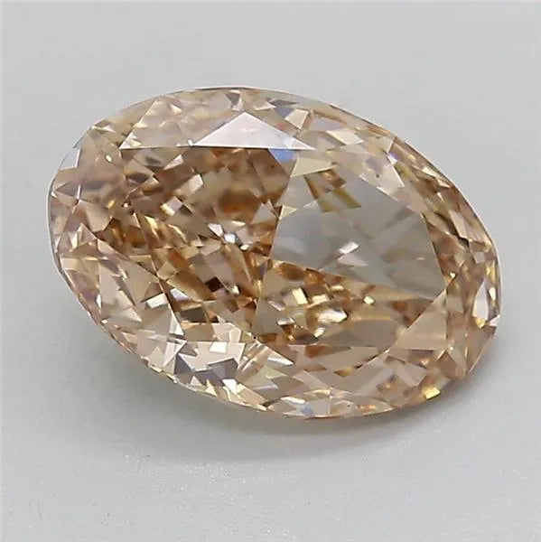 2.59ct Oval Lab Grown Diamond (Colour Fancy Light Brown, Clarity VS1, IGI Certified)