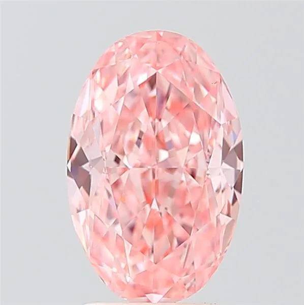 2.59ct Oval Lab Grown Diamond (Colour Fancy Vivid Pink, Clarity VVS2, IGI Certified)