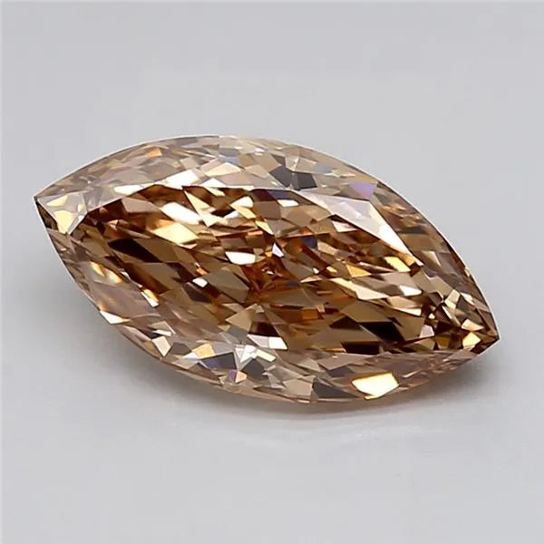 2.60ct Marquise Lab Grown Diamond (Colour Fancy Light Brown, Clarity VVS2, IGI Certified)