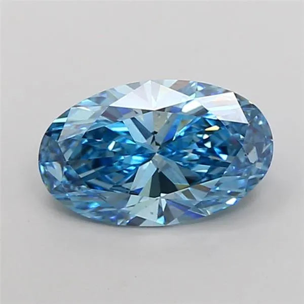 2.60ct Oval Lab Grown Diamond (Colour Fancy Vivid Blue, Clarity VS2, IGI Certified)