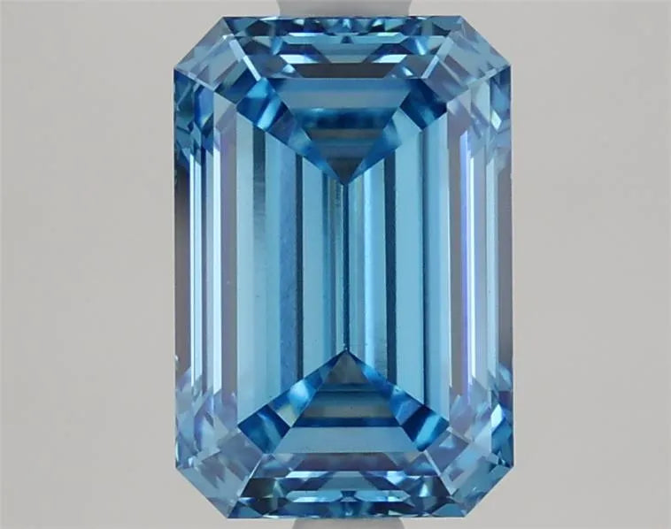 2.61ct Emerald Lab Grown Diamond (Colour Fancy Vivid Blue, Clarity VS1, IGI Certified)