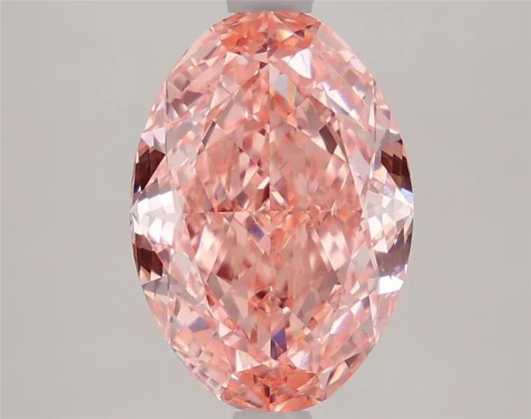 2.61ct Oval Lab Grown Diamond (Colour Fancy Vivid Pink, Clarity VVS2, IGI Certified)