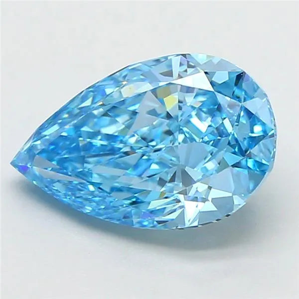 2.62ct Pear Lab Grown Diamond (Colour Fancy Vivid Blue, Clarity VVS2, IGI Certified)
