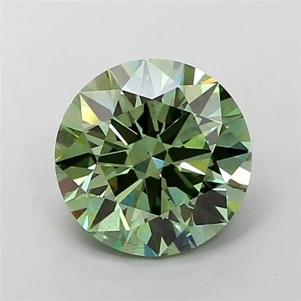 2.62ct Round Lab Grown Diamond (Colour Fancy Vivid Green, Clarity SI1, Cut ID, IGI Certified)