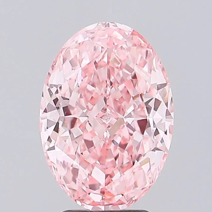 2.64ct Oval Lab Grown Diamond (Colour Fancy Vivid Pink, Clarity VS1, IGI Certified)