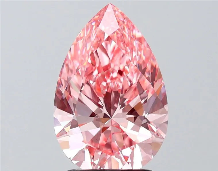 2.64ct Pear Lab Grown Diamond (Colour Fancy Vivid Pink, Clarity VS1, IGI Certified)