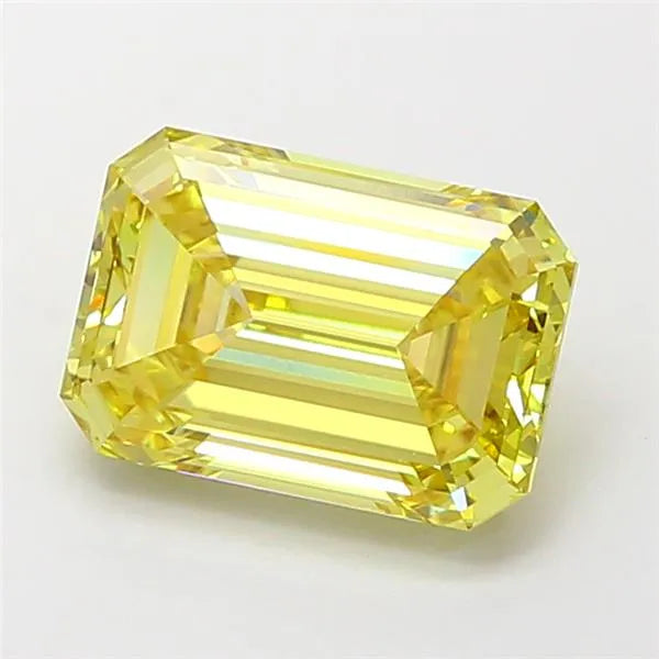 2.65ct Emerald Lab Grown Diamond (Colour Fancy Intense Yellow, Clarity VVS2, IGI Certified)