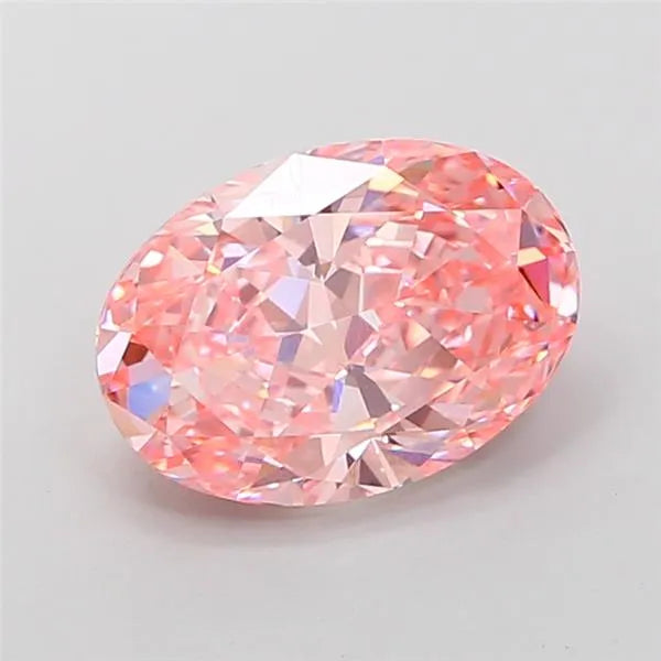 2.65ct Oval Lab Grown Diamond (Colour Fancy Vivid Pink, Clarity VVS1, IGI Certified)