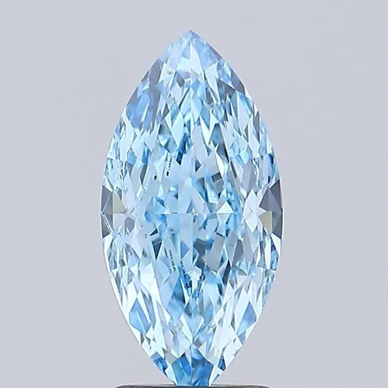 2.67ct Marquise Lab Grown Diamond (Colour Fancy Vivid Blue, Clarity VS1, IGI Certified)