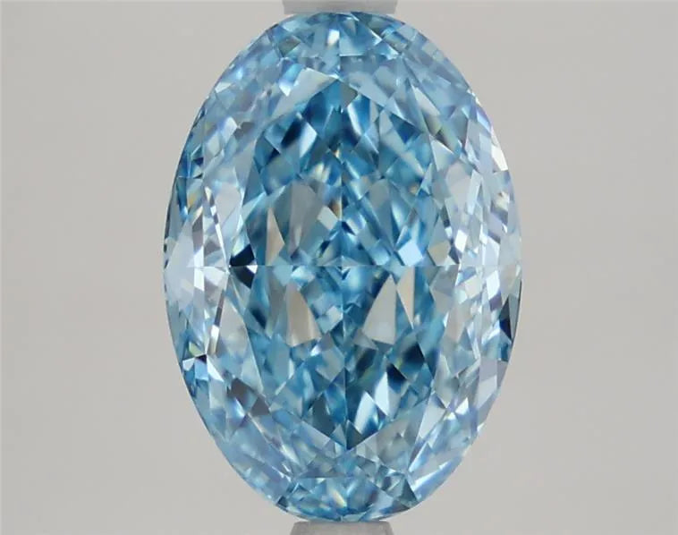 2.67ct Oval Lab Grown Diamond (Colour Fancy Vivid Blue, Clarity VS1, IGI Certified)