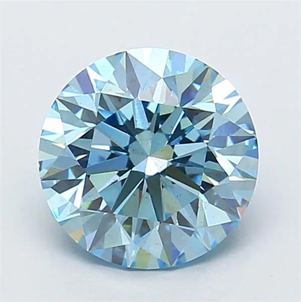 2.67ct Round Lab Grown Diamond (Colour Fancy Vivid Blue, Clarity VS2, Cut ID, IGI Certified)