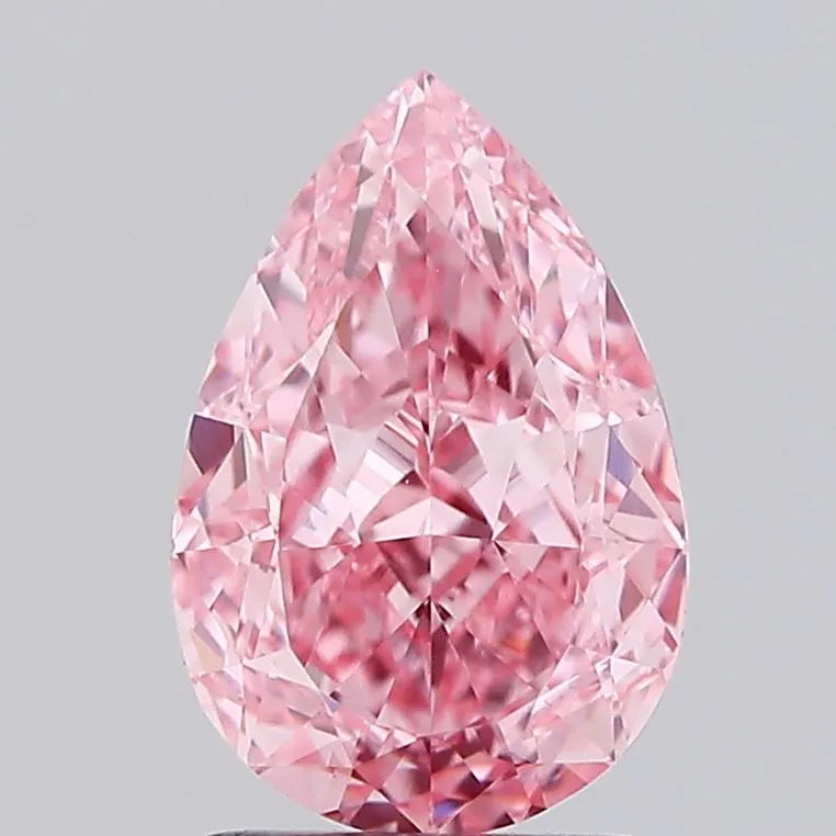 2.69ct Pear Lab Grown Diamond (Colour Fancy Vivid Pink, Clarity VVS2, IGI Certified)