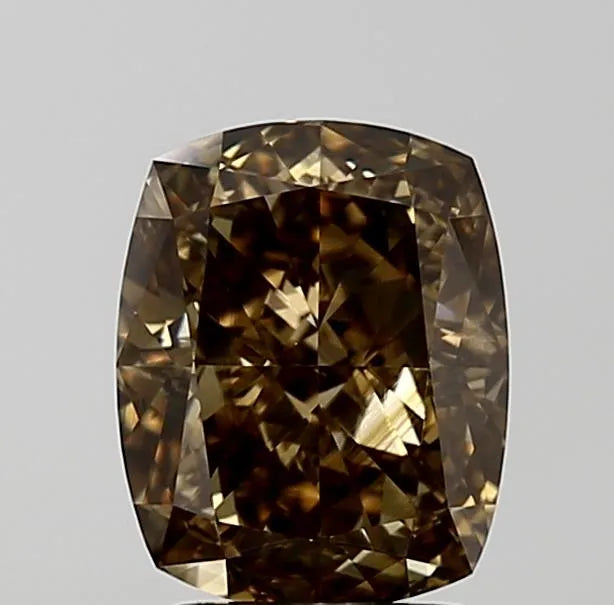 2.70ct Cushion brilliant Natural Diamond (Colour Fancy Dark Yellowish Brown, Clarity VS2, GIA Certified)