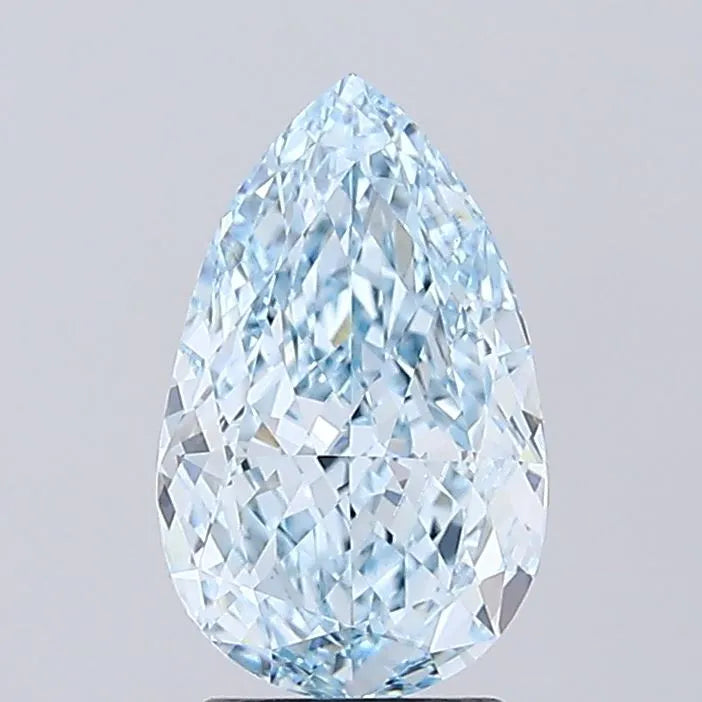 2.70ct Pear Lab Grown Diamond (Colour Fancy Vivid Blue, Clarity VVS2, IGI Certified)