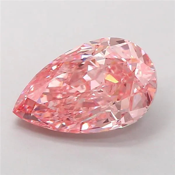 2.70ct Pear Lab Grown Diamond (Colour Fancy Vivid Pink, Clarity VVS2, IGI Certified)