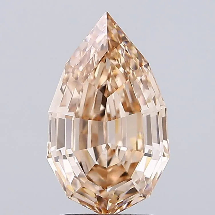 2.71ct Pear Lab Grown Diamond (Colour Fancy Light Brown, Clarity VVS2, IGI Certified)