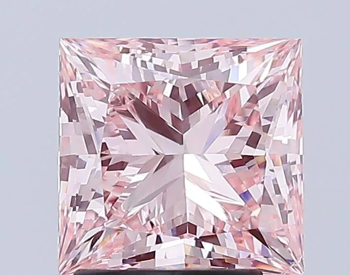 2.72ct Princess Lab Grown Diamond (Colour Fancy Light Pinkish Pink, Clarity VS2, Cut VG, Uncertified)