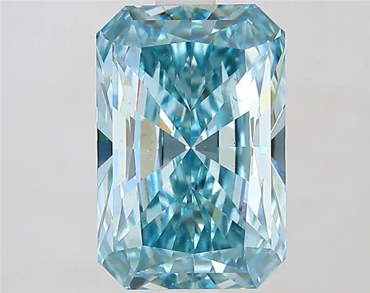 2.72ct Radiant Lab Grown Diamond (Colour Fancy Vivid Greenish Blue, Clarity VS1, IGI Certified)
