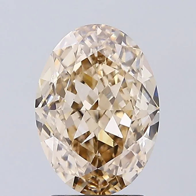 2.73ct Oval Lab Grown Diamond (Colour Fancy Light Brown, Clarity VVS2, IGI Certified)