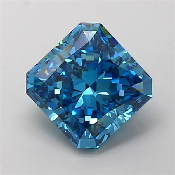2.73ct Square radiant Lab Grown Diamond (Colour Fancy Vivid Blue, Clarity VS1, IGI Certified)