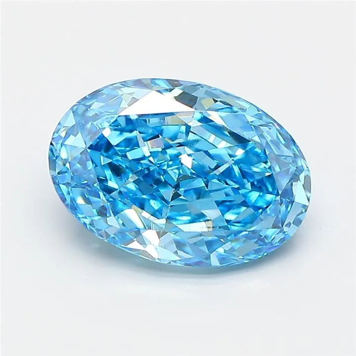 2.75ct Oval Lab Grown Diamond (Colour Fancy Vivid Blue, Clarity VS1, IGI Certified)