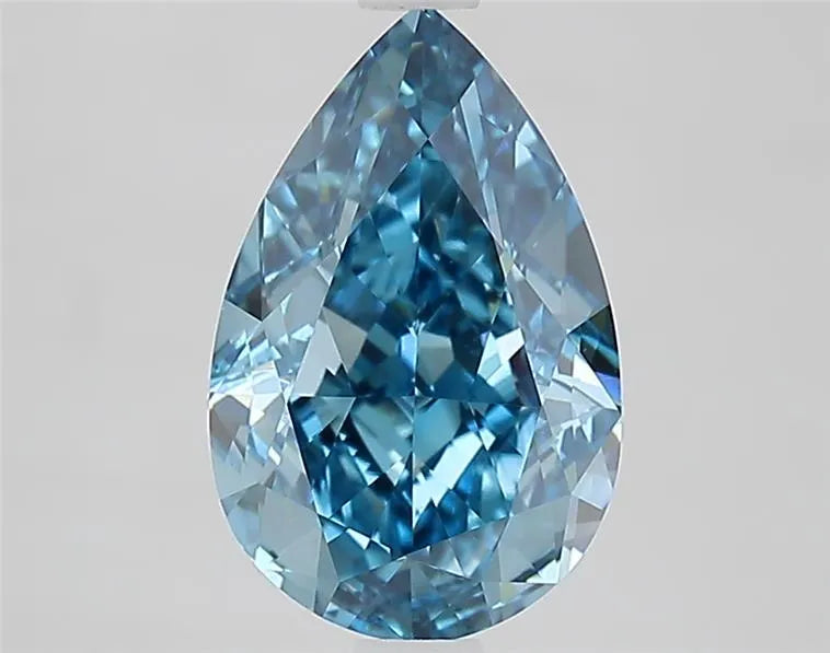 2.77ct Pear Lab Grown Diamond (Colour Fancy Vivid Blue, Clarity VVS2, IGI Certified)