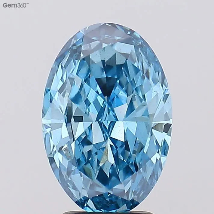 2.79ct Oval Lab Grown Diamond (Colour Fancy Vivid Blue, Clarity VS2, IGI Certified)