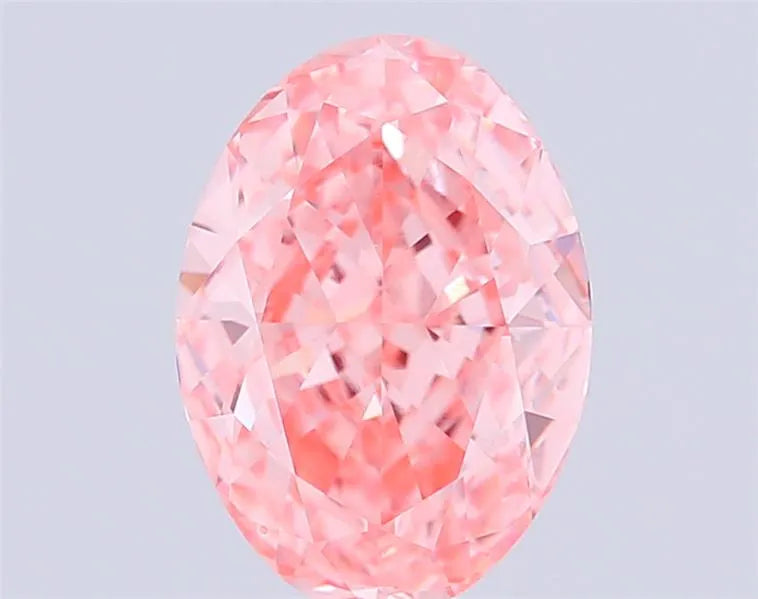 2.80ct Oval Lab Grown Diamond (Colour Fancy Vivid Pink, Clarity VVS1, IGI Certified)