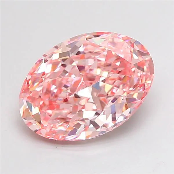 2.80ct Oval Lab Grown Diamond (Colour Fancy Vivid Pink, Clarity VVS2, IGI Certified)