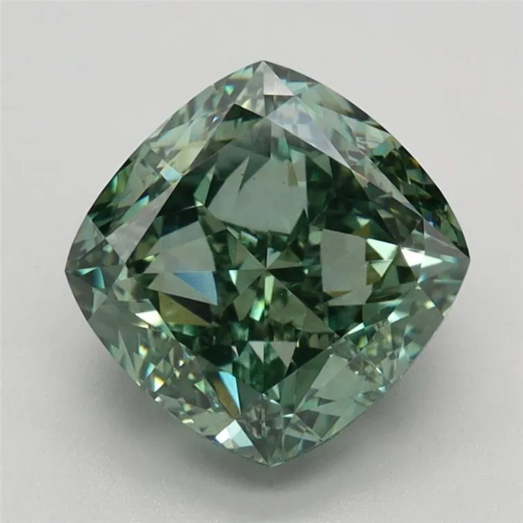 2.81ct Cushion modified Lab Grown Diamond (Colour Fancy Vivid Green, Clarity VS1, IGI Certified)