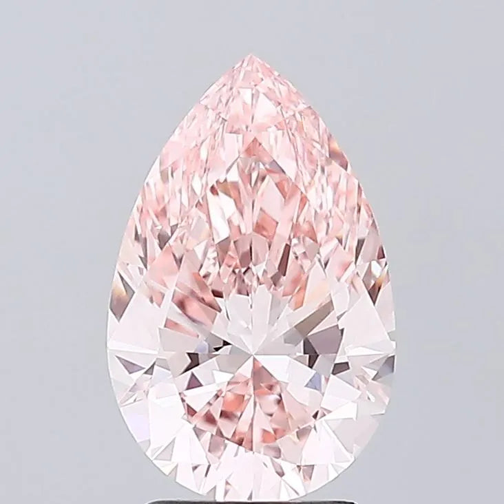 2.81ct Pear Lab Grown Diamond (Colour Fancy Vivid Pink, Clarity VVS2, IGI Certified)