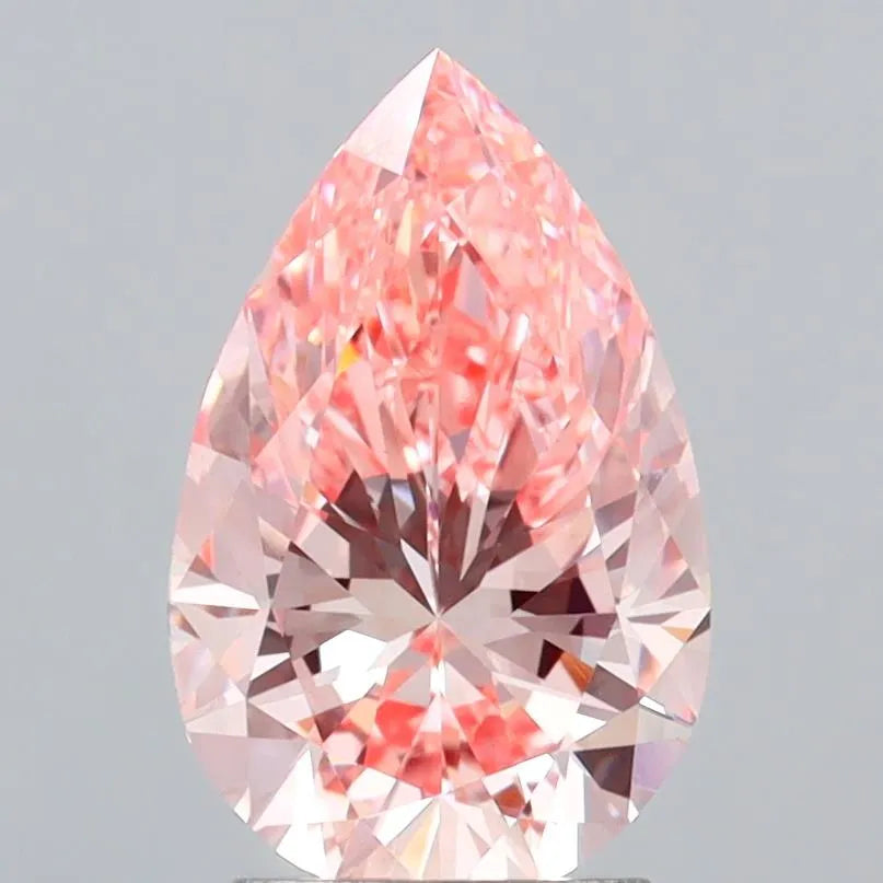 2.82ct Pear Lab Grown Diamond (Colour Fancy Vivid Pink, Clarity VVS2, IGI Certified)