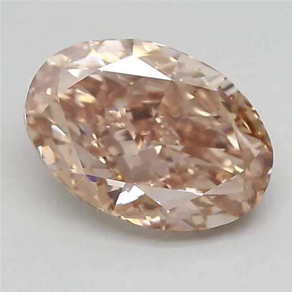 2.84ct Oval Lab Grown Diamond (Colour Fancy Pinkish Brown, Clarity VVS2, IGI Certified)
