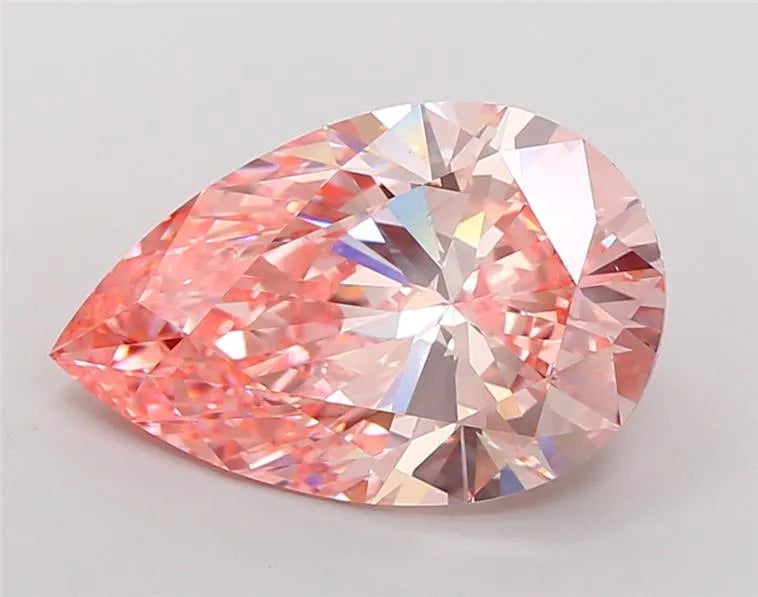 2.85ct Pear Lab Grown Diamond (Colour Fancy Vivid Pink, Clarity VVS2, IGI Certified)