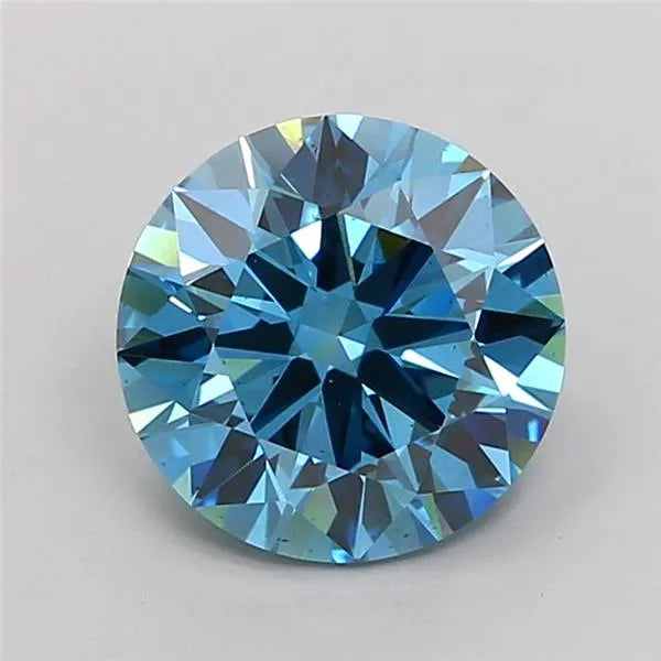 2.86ct Round Lab Grown Diamond (Colour Fancy Vivid Blue, Clarity VS2, Cut ID, IGI Certified)