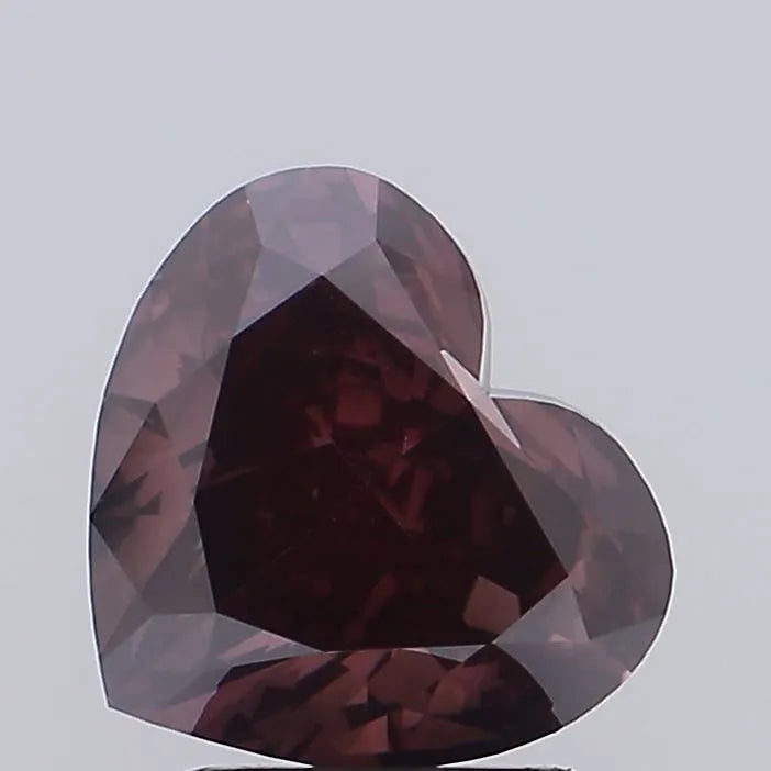 2.87ct Heart Lab Grown Diamond (Colour Fancy Deep Gray Pink, Clarity VS2, IGI Certified)