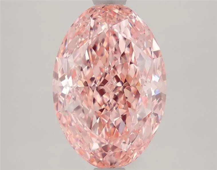 2.87ct Oval Lab Grown Diamond (Colour Fancy Vivid Pink, Clarity VVS2, IGI Certified)
