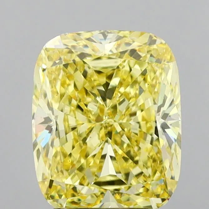2.88ct Cushion modified Lab Grown Diamond (Colour Fancy Intense Yellow, Clarity VS1, IGI Certified)