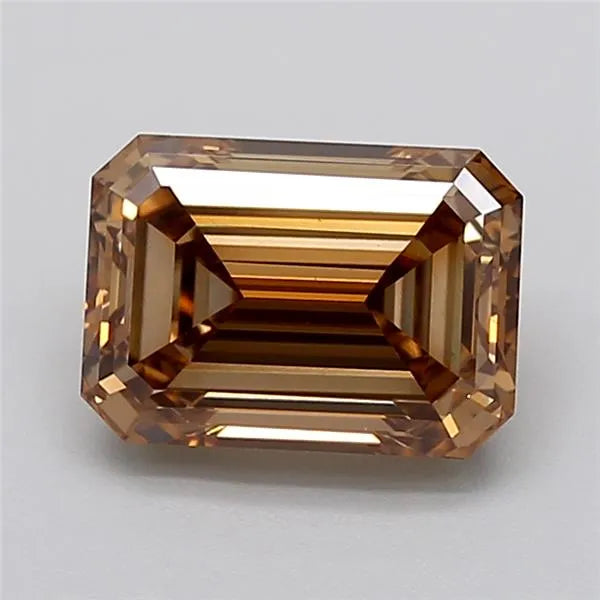 2.90ct Emerald Lab Grown Diamond (Colour Fancy Light Brown, Clarity VS1, IGI Certified)