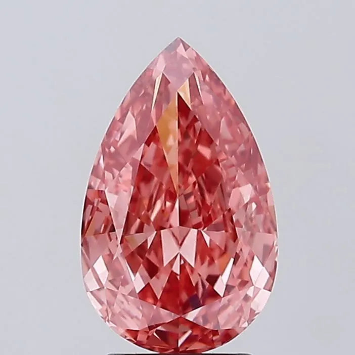 2.90ct Pear Lab Grown Diamond (Colour Fancy Vivid Pink, Clarity VVS2, IGI Certified)