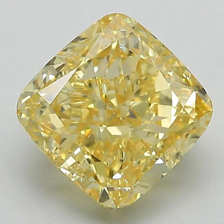 2.92ct Cushion modified Lab Grown Diamond (Colour Fancy Vivid Yellow, Clarity VVS2, IGI Certified)