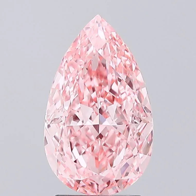 2.92ct Pear Lab Grown Diamond (Colour Fancy Vivid Pink, Clarity VVS2, IGI Certified)